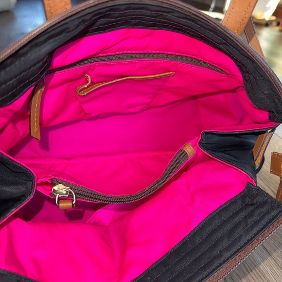 Dooney & Bourke Black with Brown Leather Trim Nylon shoulder tote bag - Picture 10 of 16